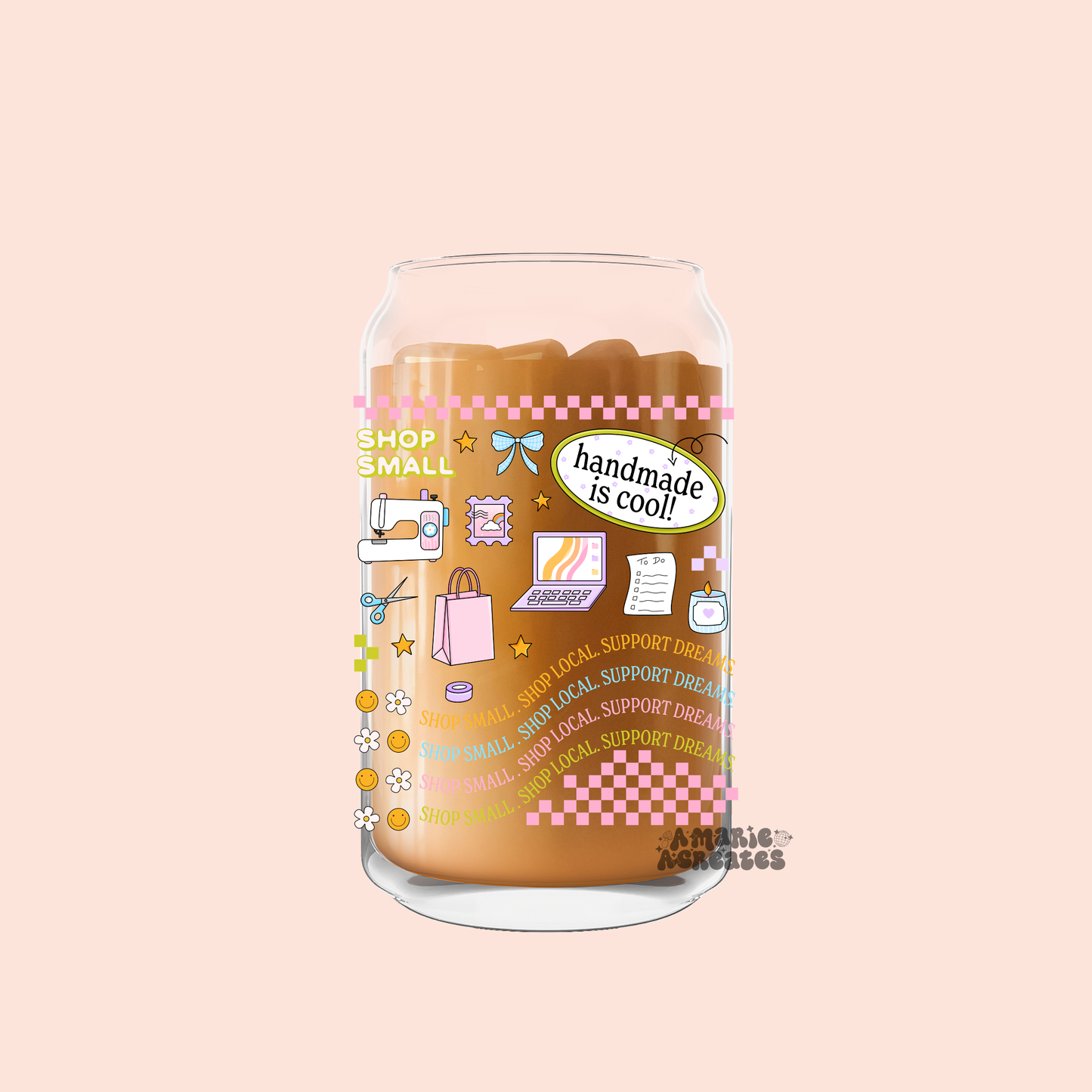Handmade Is Cool Glass Cup