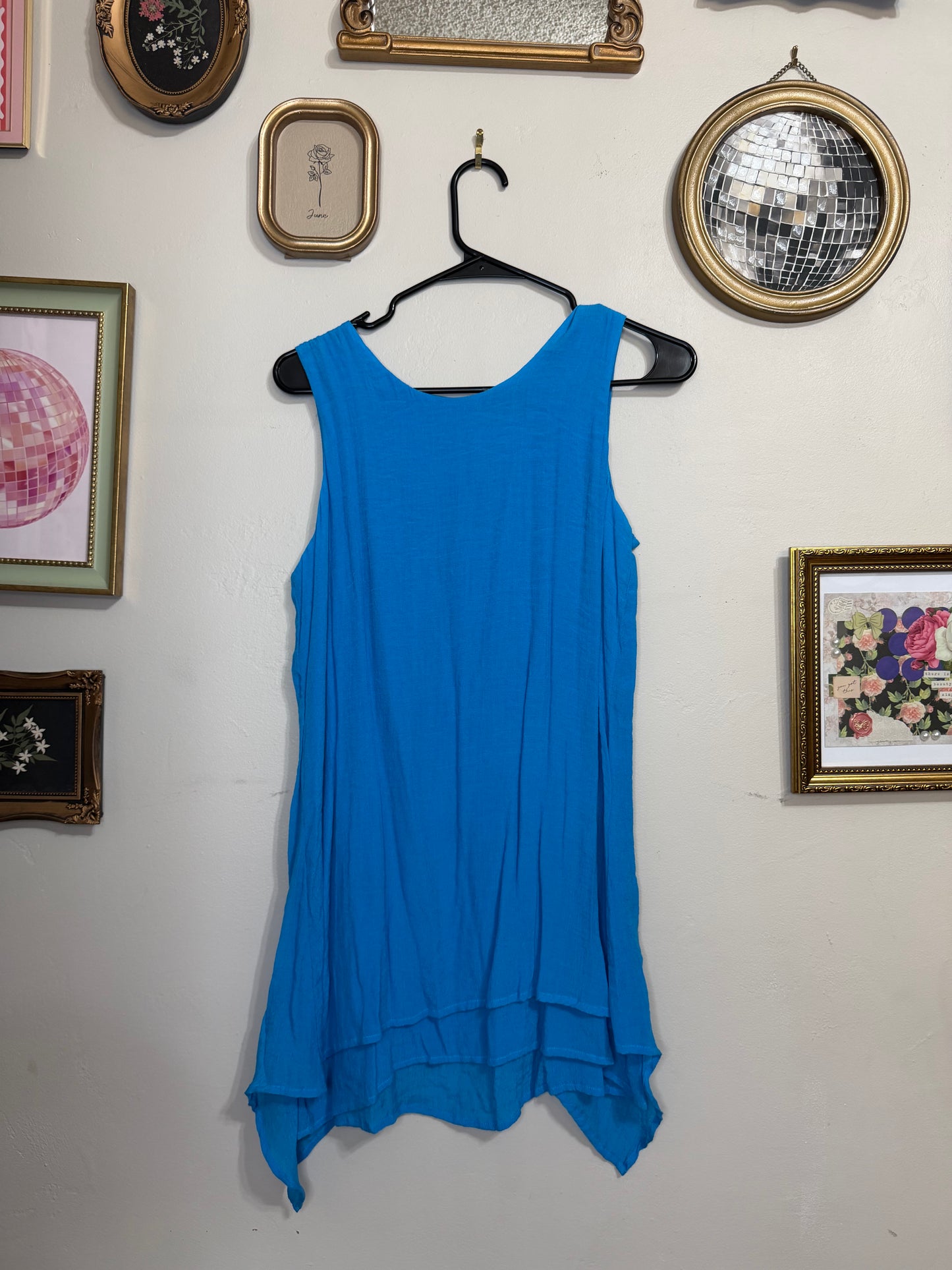 Medium Blue Gauzey Tank Tunic