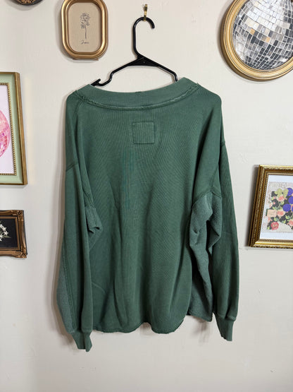 Small Green Vacay Everyday Vneck Sweatshirt
