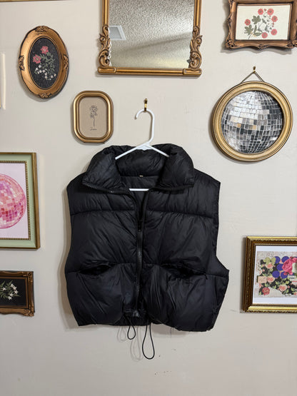 Large Black Puff Vest
