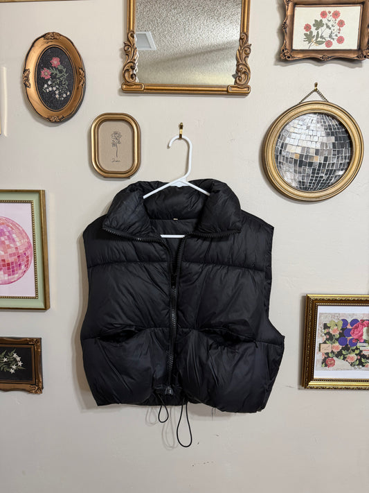 Large Black Puff Vest