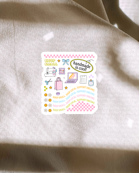 Shop Small Handmade Is Cool Sticker