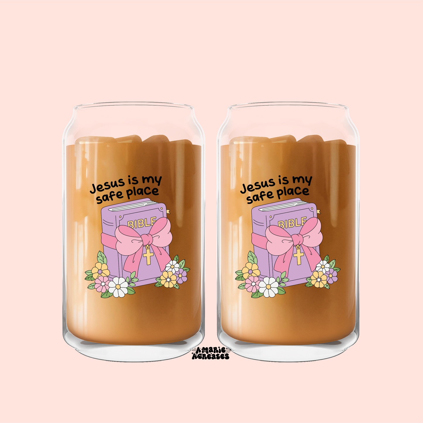 Jesus Is My Safe Place Glass Cup