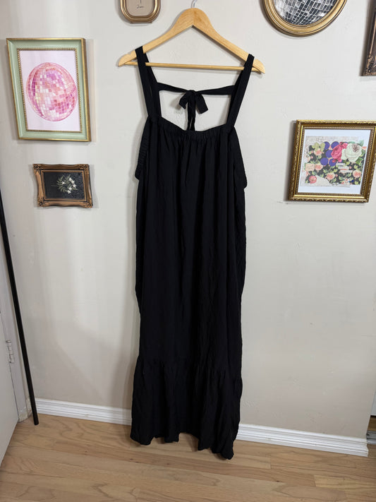 4x Black Maxi Dress w tie in back
