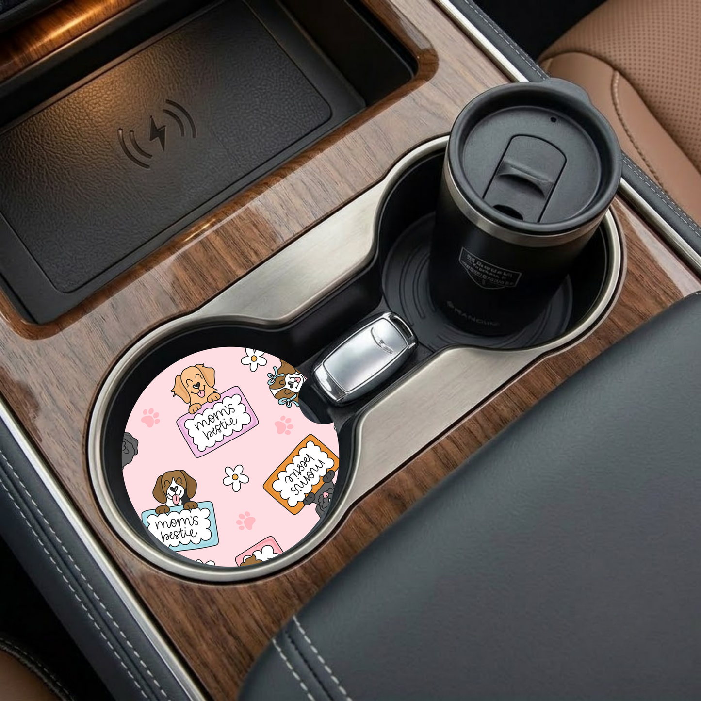 Moms Bestie Car Coaster
