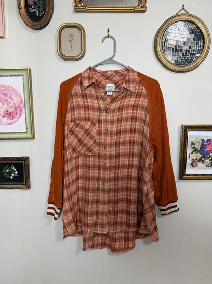 Medium Oversized Varsity Flannel Button Up