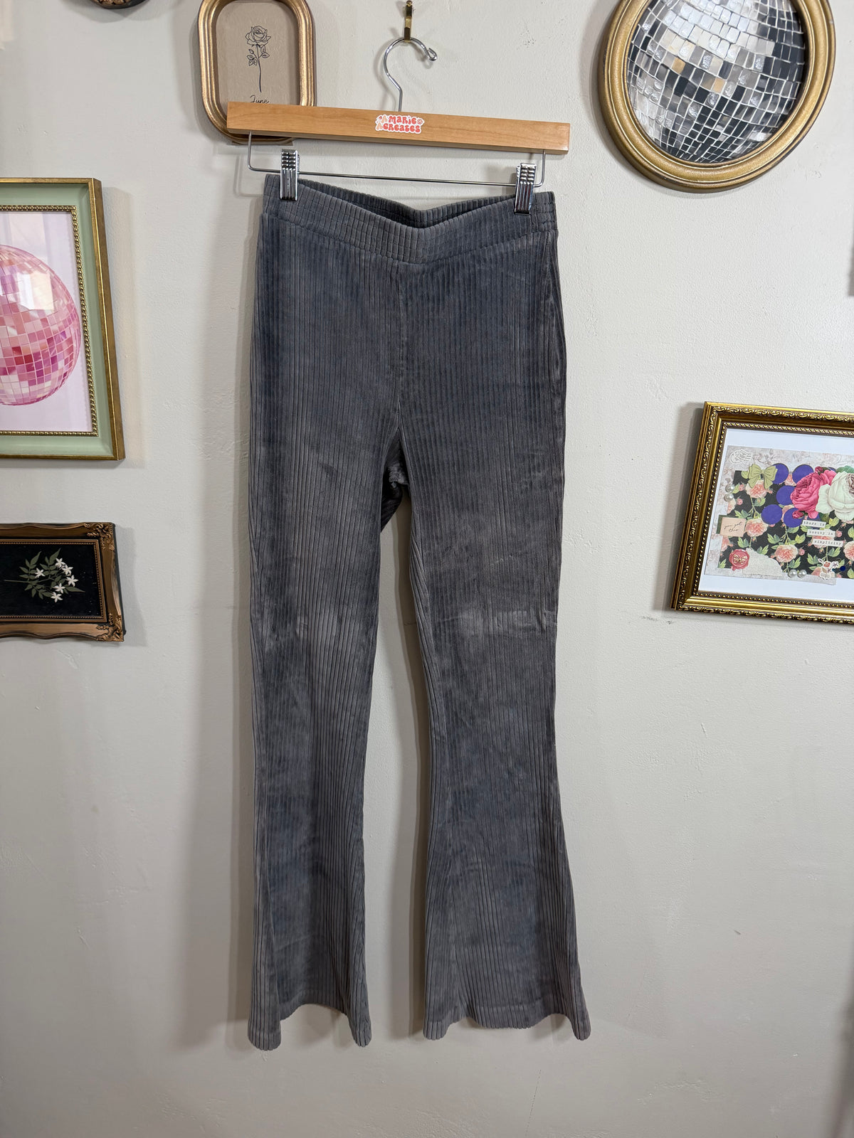 Small Gray Corduroy Flare Pants