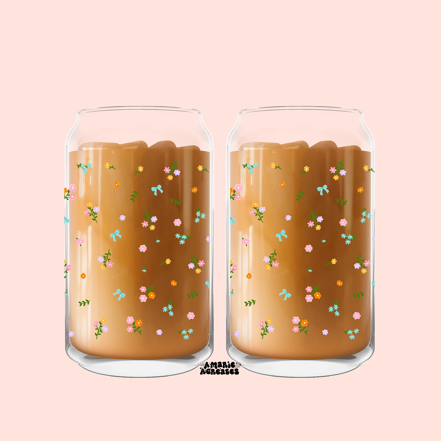 Flowers Glass Cup