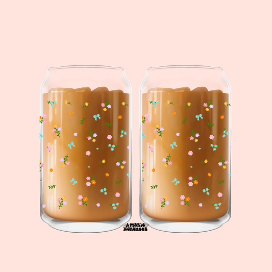 Flowers Glass Cup