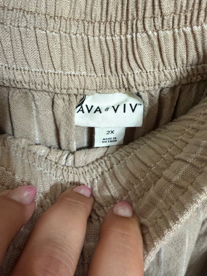 2x NWT Neutral Pin Striped Wide Leg Pants