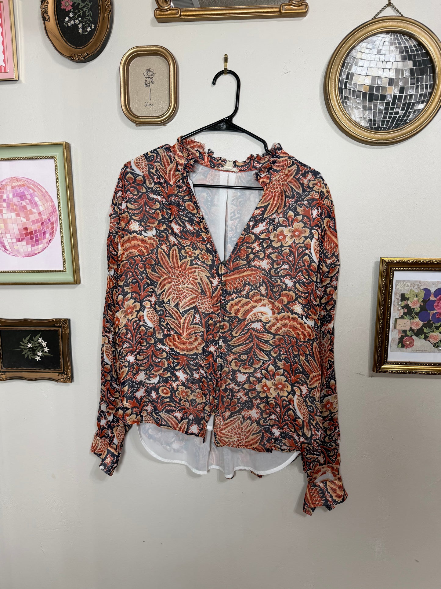 Large Boho Long Sleeve Blouse