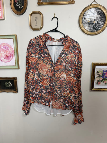 Large Boho Long Sleeve Blouse