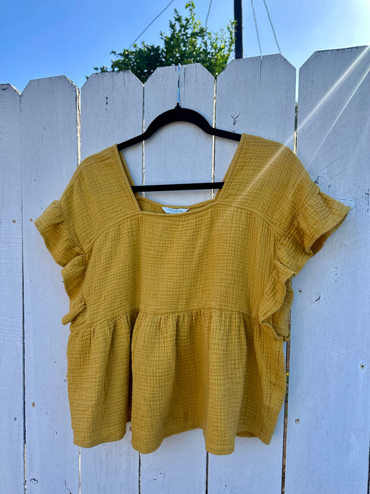 Medium Mustard Gauze Top