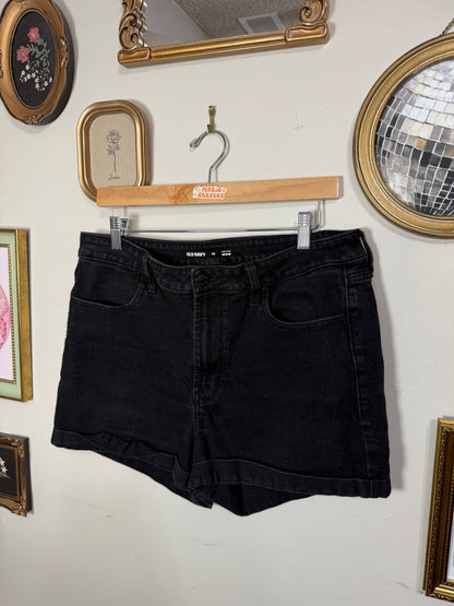 Size 14 Black High Waisted Shorts