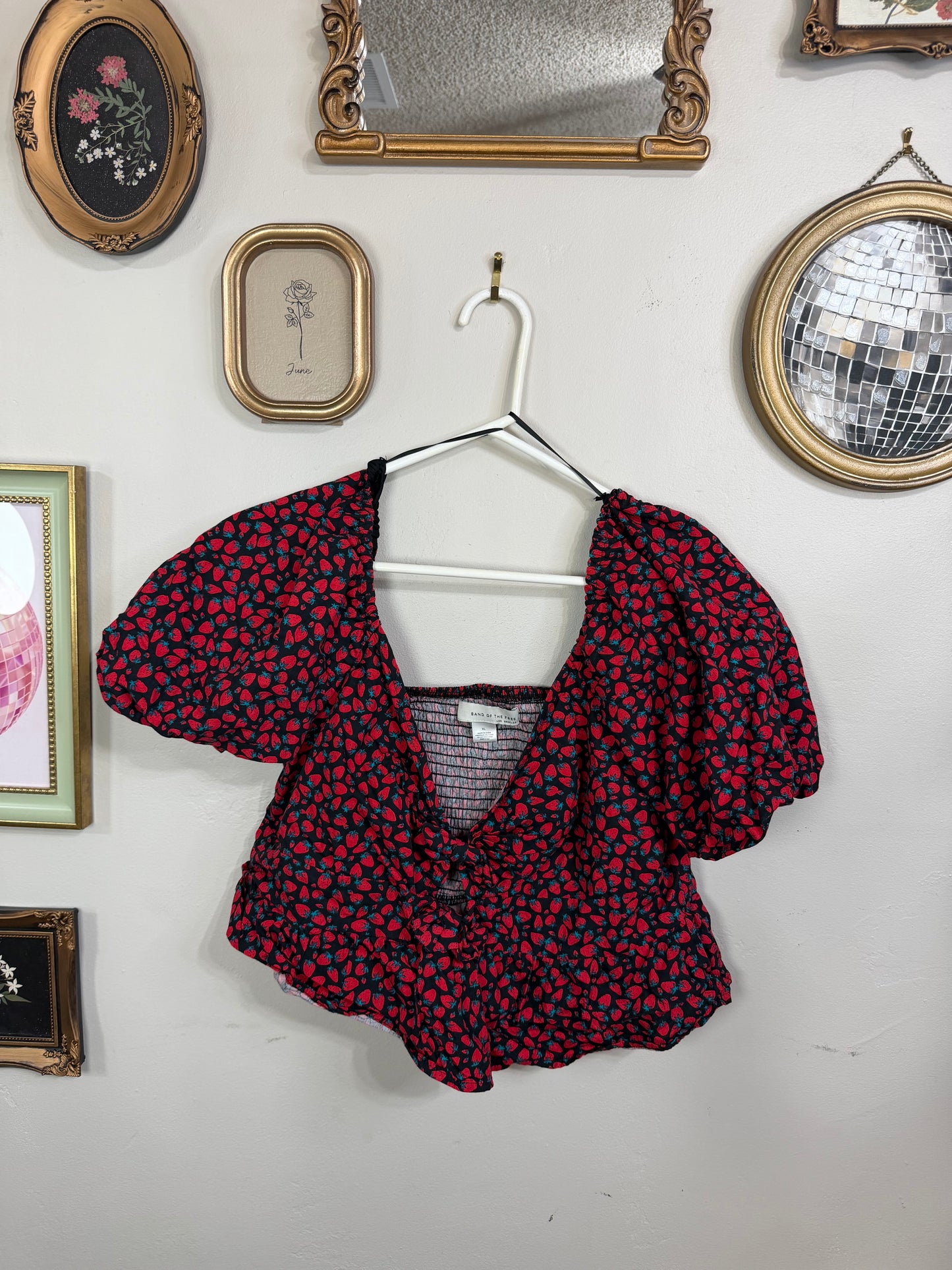 XL Strawberry Crop Top