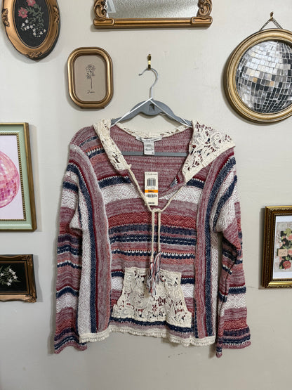 Small NWT Hooded Boho Sweater