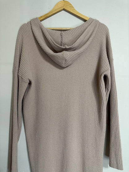 NWT XL Tan Sweater Dress w/ Hoodie