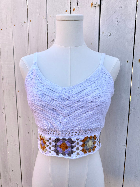 Small White Crochet Tank