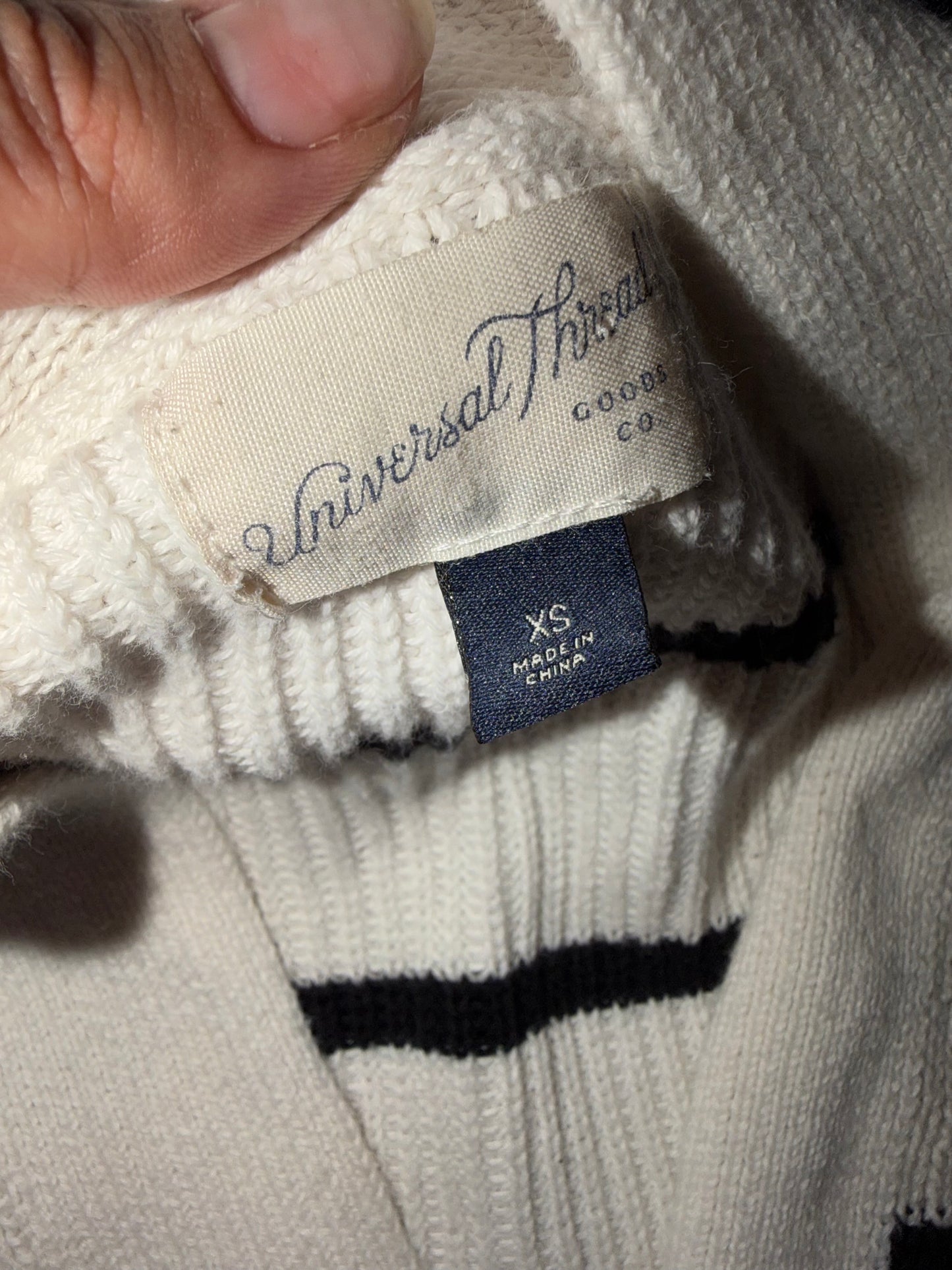 XS/S Universal Thread White Black Striped Oversized Cardigan