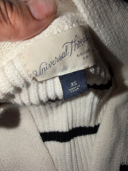 XS/S Universal Thread White Black Striped Oversized Cardigan