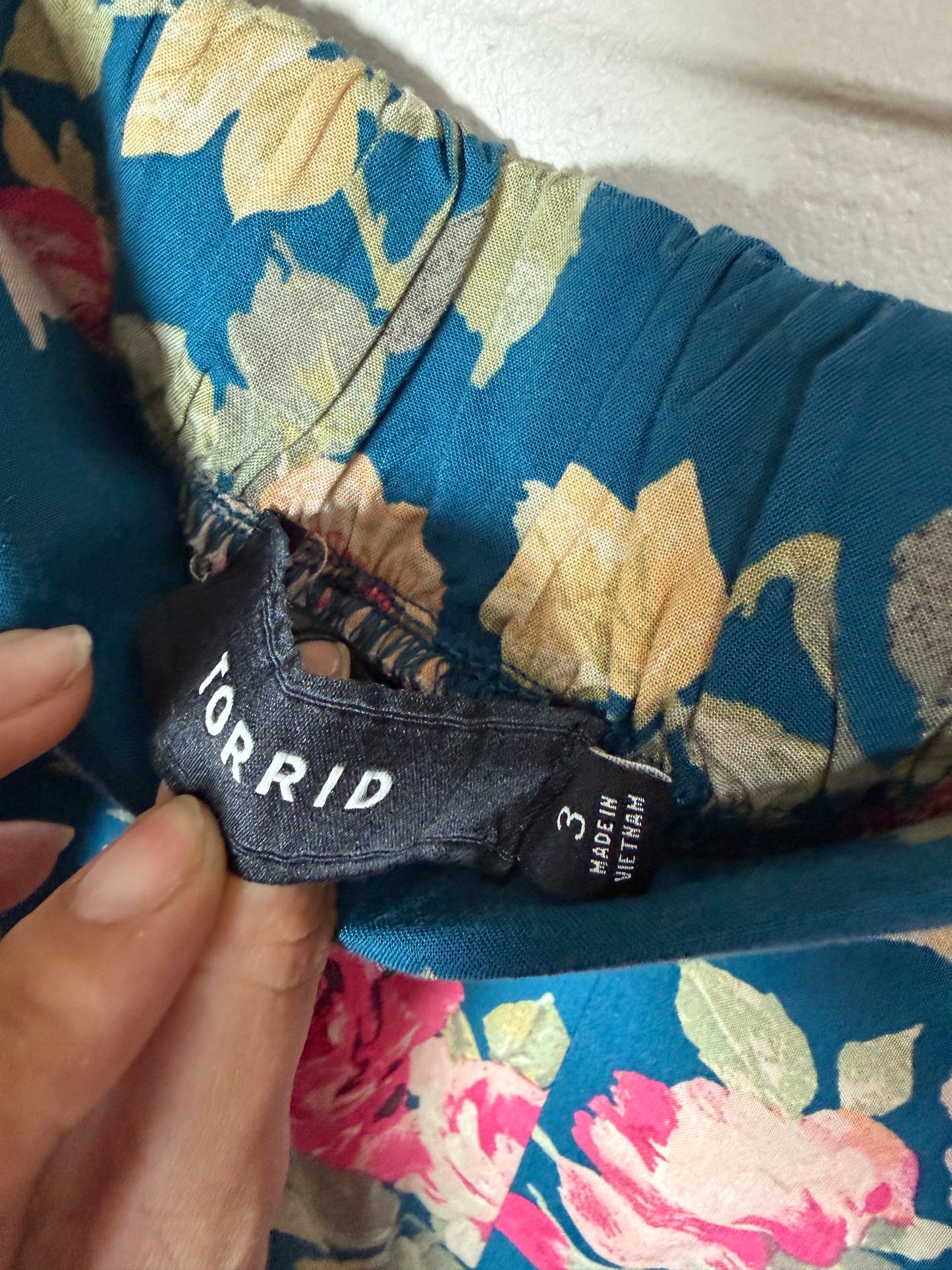3x Floral Wide Leg Pants
