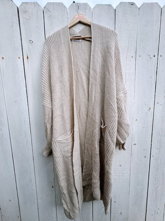 XL-1x Oat Long Cardigan