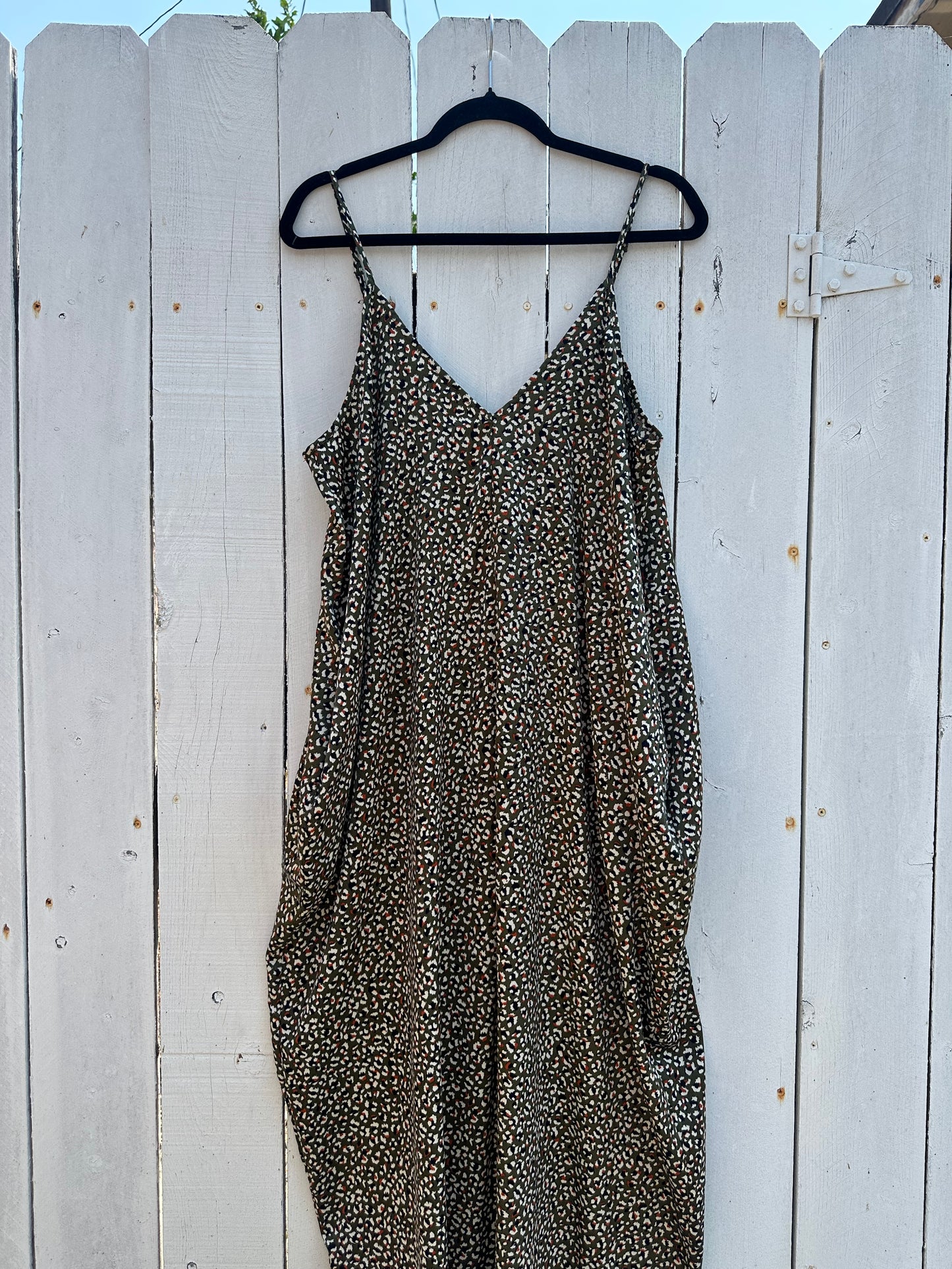 M-1X Green Leopard Dress