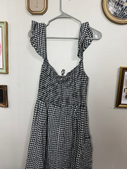 Size 16 Black White Gingham Midi Dress