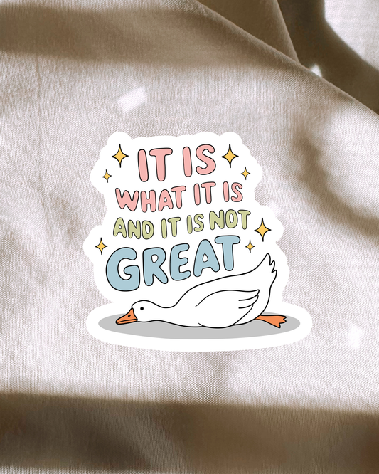 It Is What It Is & Its Not Great Sticker