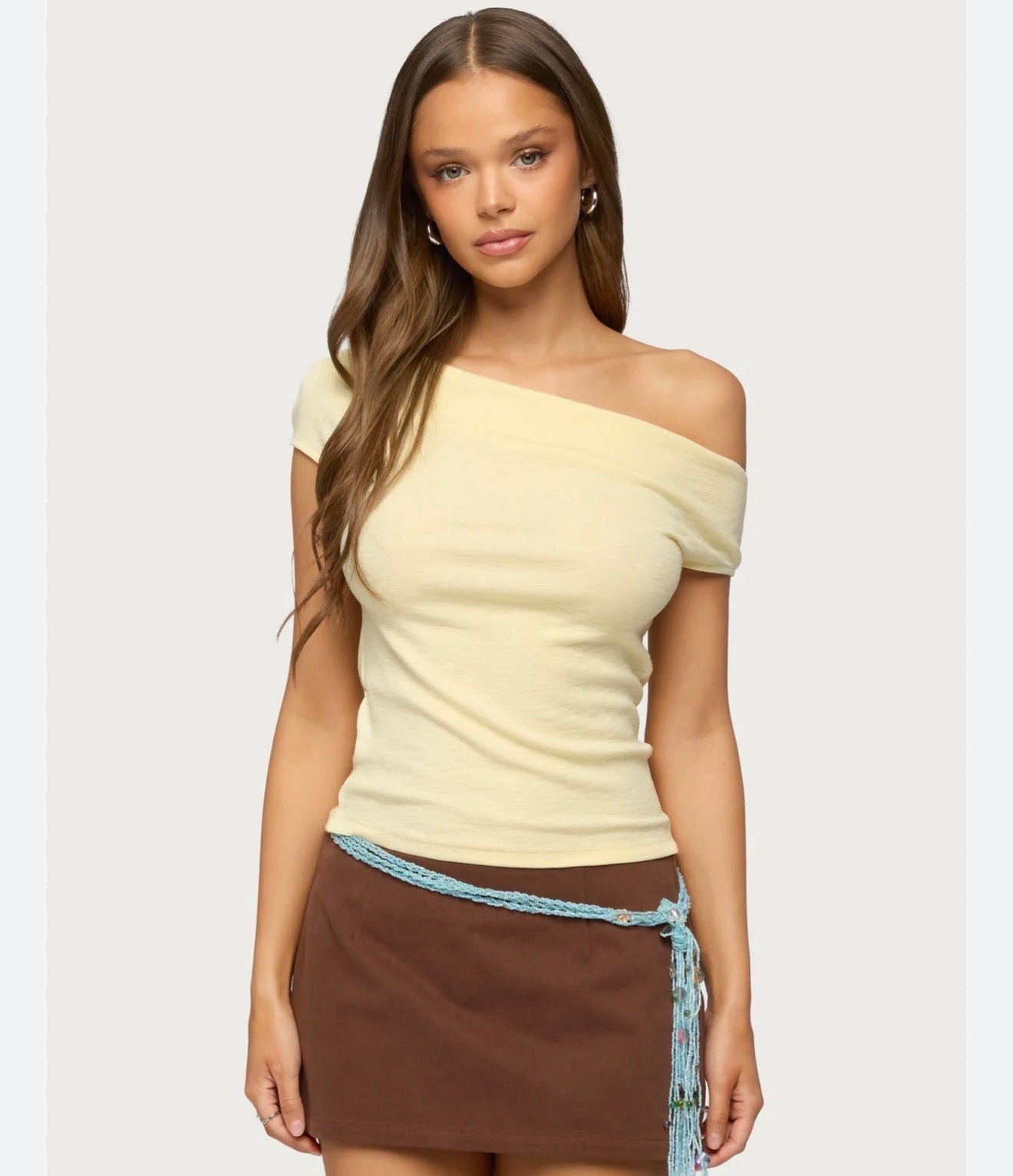 XS Yellow Martah Off Shoulder Top