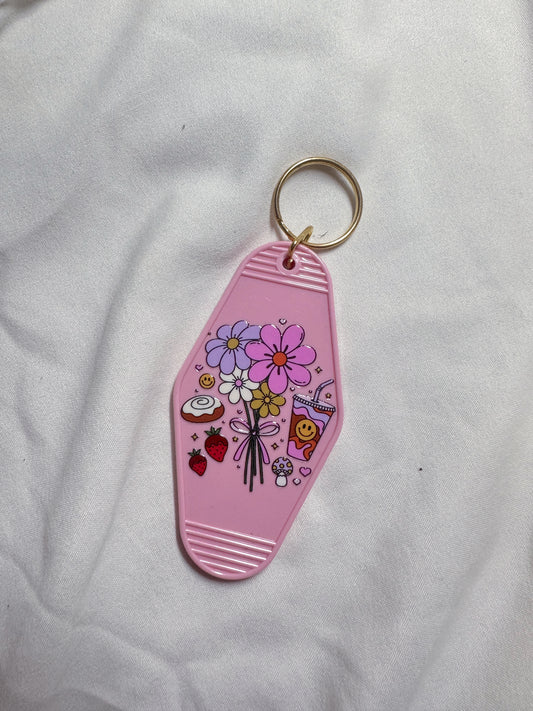 Retro Floral Bouquet Keychain