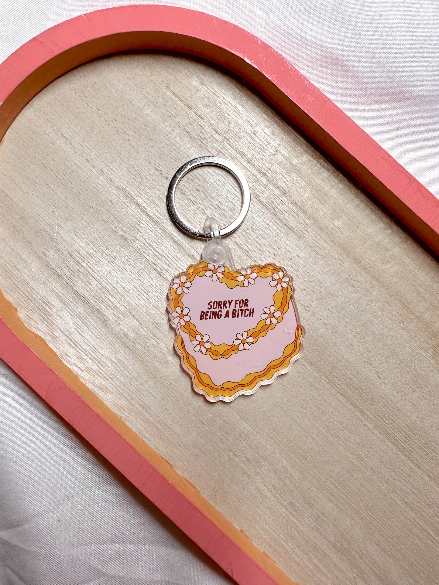 Sorry For Being A Bitch Cake Keychain