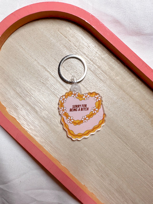 Sorry For Being A Bitch Cake Keychain