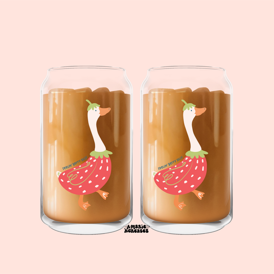 Feelin Berry Silly Goose Glass Cup