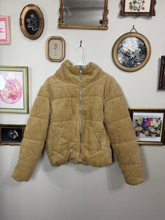 XL Tan Puff Jacket w/ Pockets