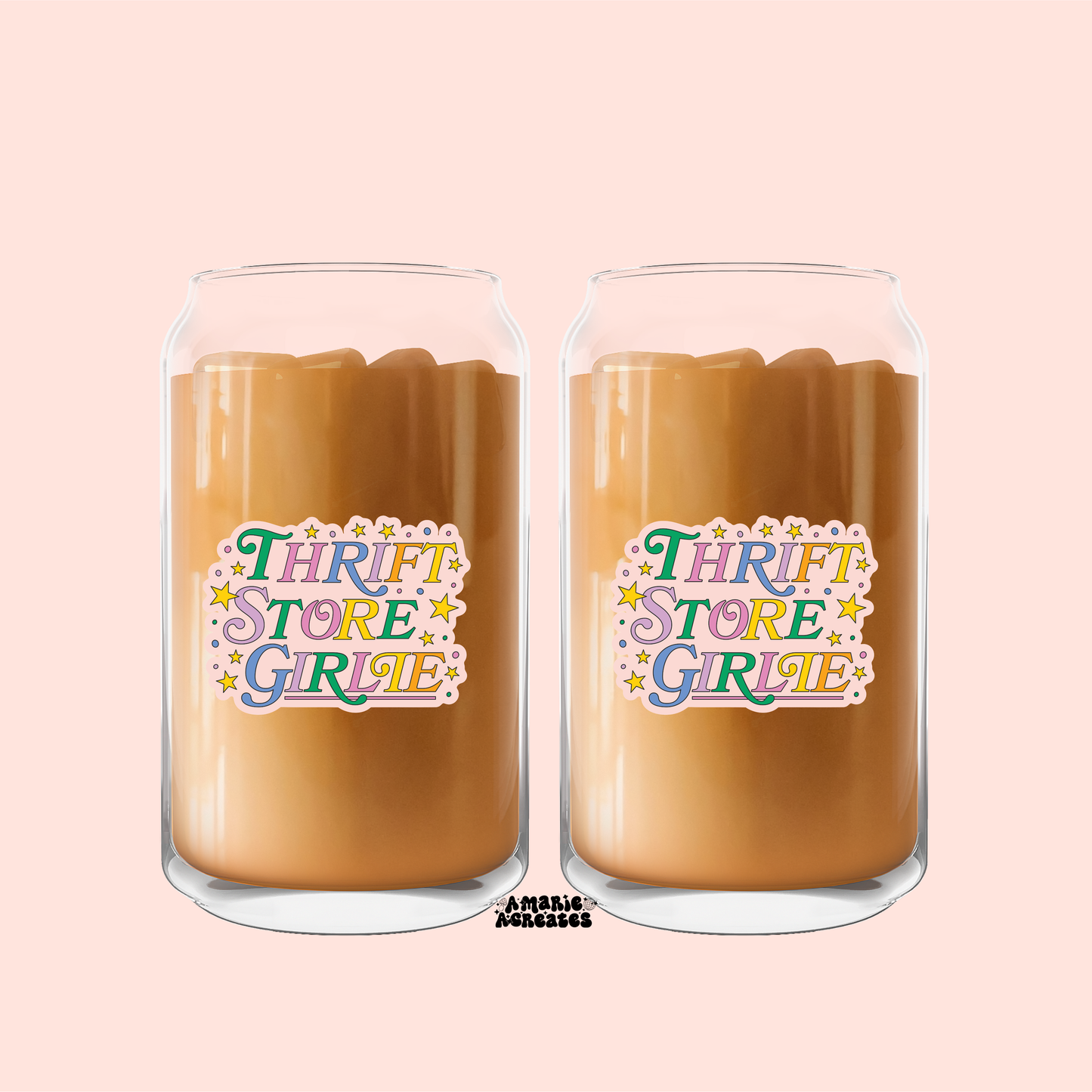 Thrift Store Girlie Glass Cup