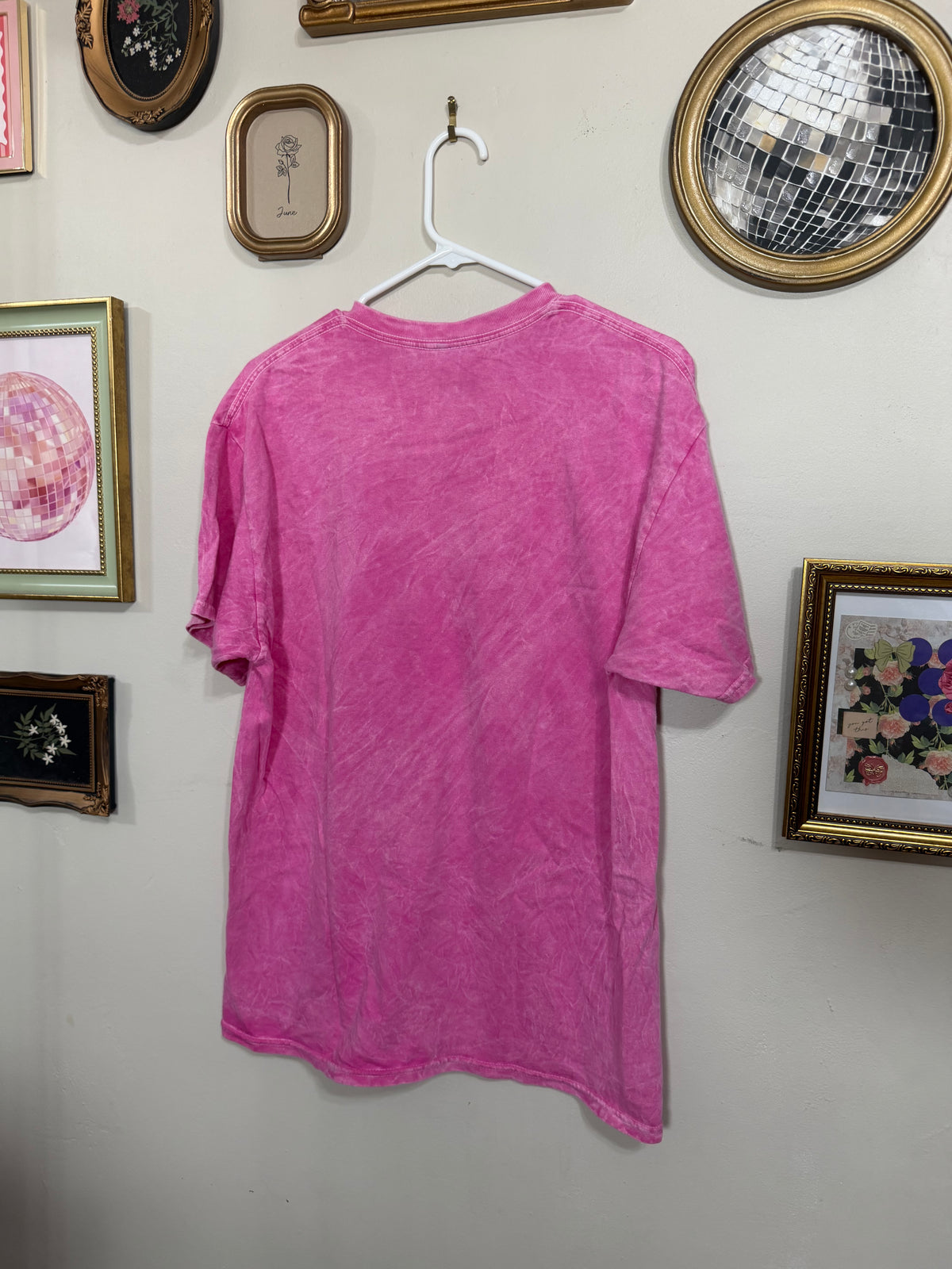 Large NWOT Pink Acid Wash Monochromatic Nirvana Graphic Tee