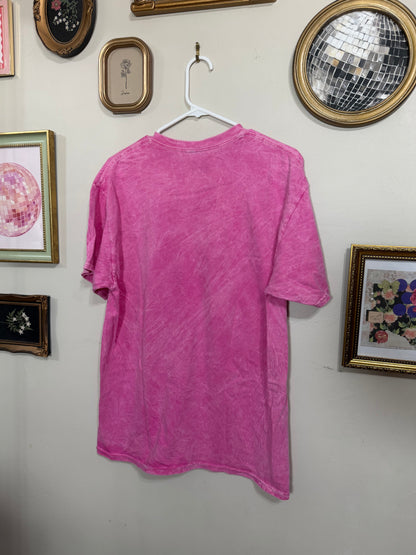 Large NWOT Pink Acid Wash Monochromatic Nirvana Graphic Tee