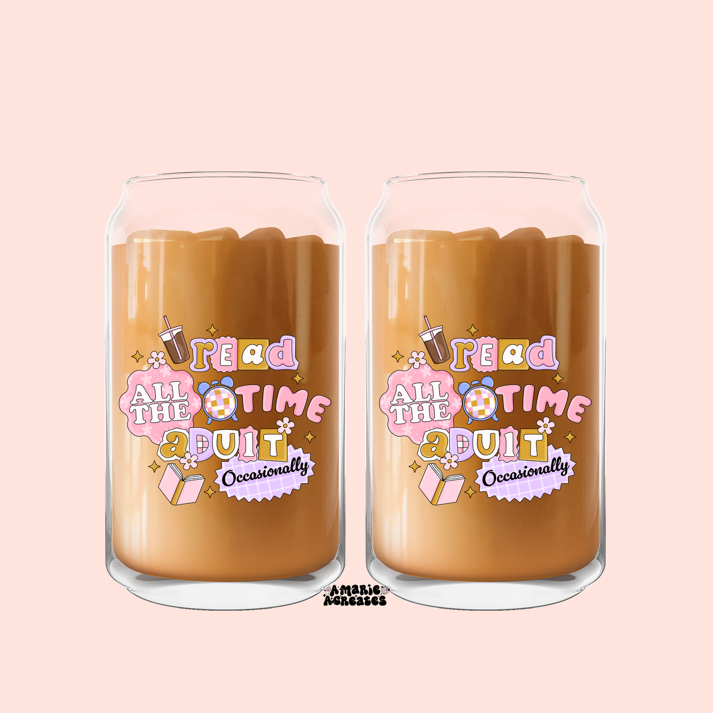 Read All Time Adult Occasionally Glass Cup