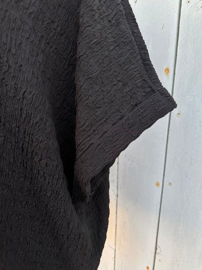 2X Black Button Up Top