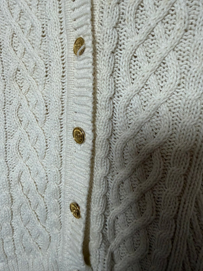 Large Vintage Cream Vest w/ Gold Buttons