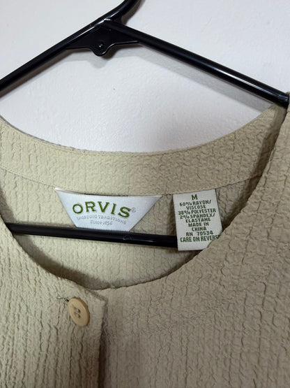 Medium Khaki Green Button Up Top