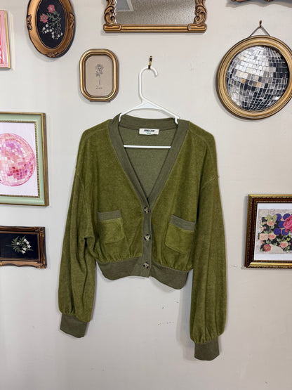 Large Green Cropped Shacket