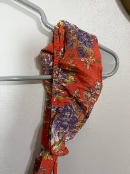 XL Orange Floral Off Shoulder Dress