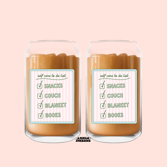 Self Care To Do List Glass Cup