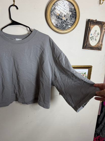 Large Grey Oversized Sweatshirt Top
