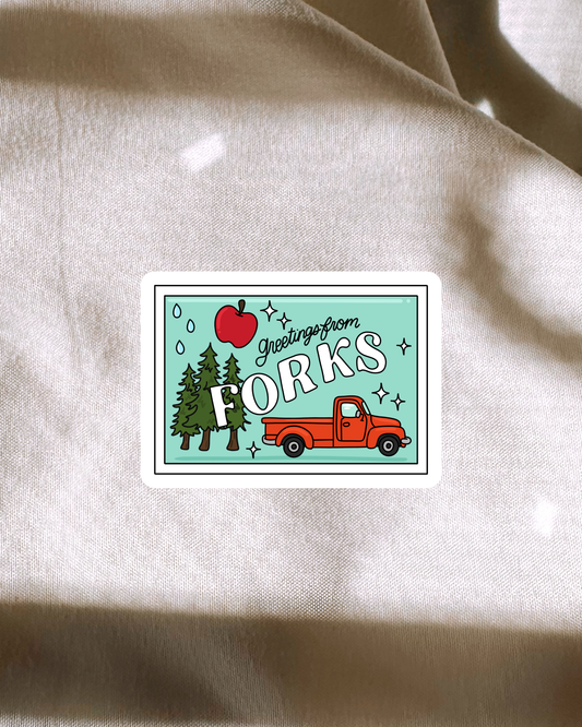 Greetings From Forks Sticker