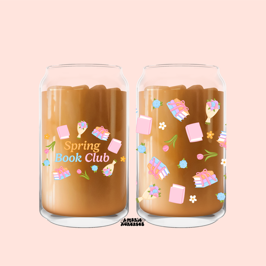 Spring Book Club Glass Cup