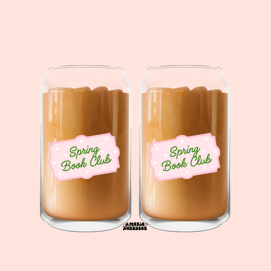 Spring Book Club Glass Cup