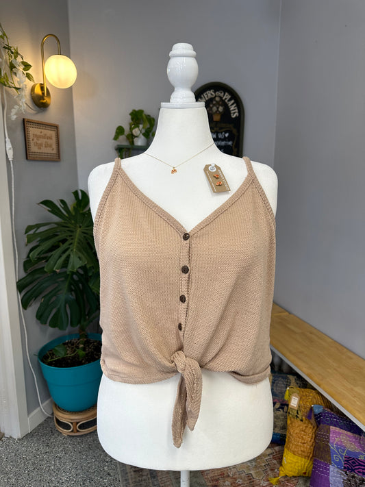 2X Knit Tan Tank Top
